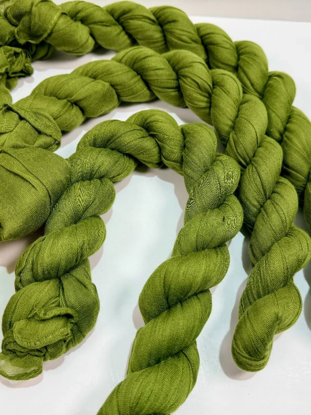 (6) Olive Green Cheesecloth Gauze Table Runner Boho Wedding NWT